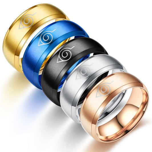Anime Surrounding Naruto Ring Stainless Steel Titanium Steel Jewelry Men's Ring