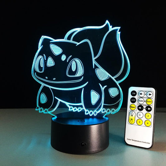 3D Pikachu Pokeball Bulbasaur Bay Role RGB Pokemon Night Light Go Action Figure visual illusion LED Holiday Christmas Gifts