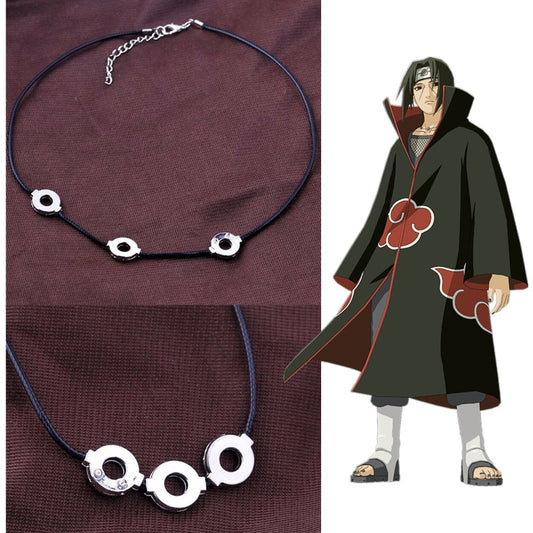 Anime Naruto Akatsuki Uchiha Itachi Necklace Titanium Steel Pendant Cosplay