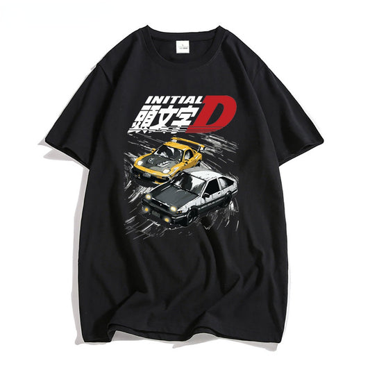 AE86 Japan Anime Initial D T-shirt Men Summer Cool Short Sle